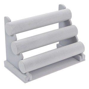 Velvet Bracelet Holder with 3 Tier Rack Black Detachable Jewelry Display Stand T-Bar Necklace Storage Organizer