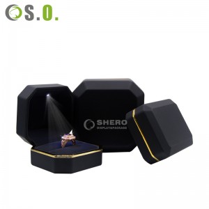 New design led light jewelry packaging box led jewelry ring box with logo
