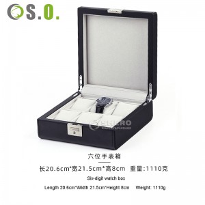 Custom logo 6 12 24 slots luxury pu leather gift packaging watch storage box black single watch case band strap display box