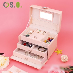 Pu Leather White Brown 3 Drawers Fashion Jewelry Storage Box Travelling Jewellery Box Sets Travel Jewelry Organizer Jewelry Box