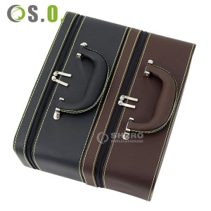 PU Leather Jewelry Organizer Watch Case With Carry Handle Elegant Case For travel jewellery box packaging jewel