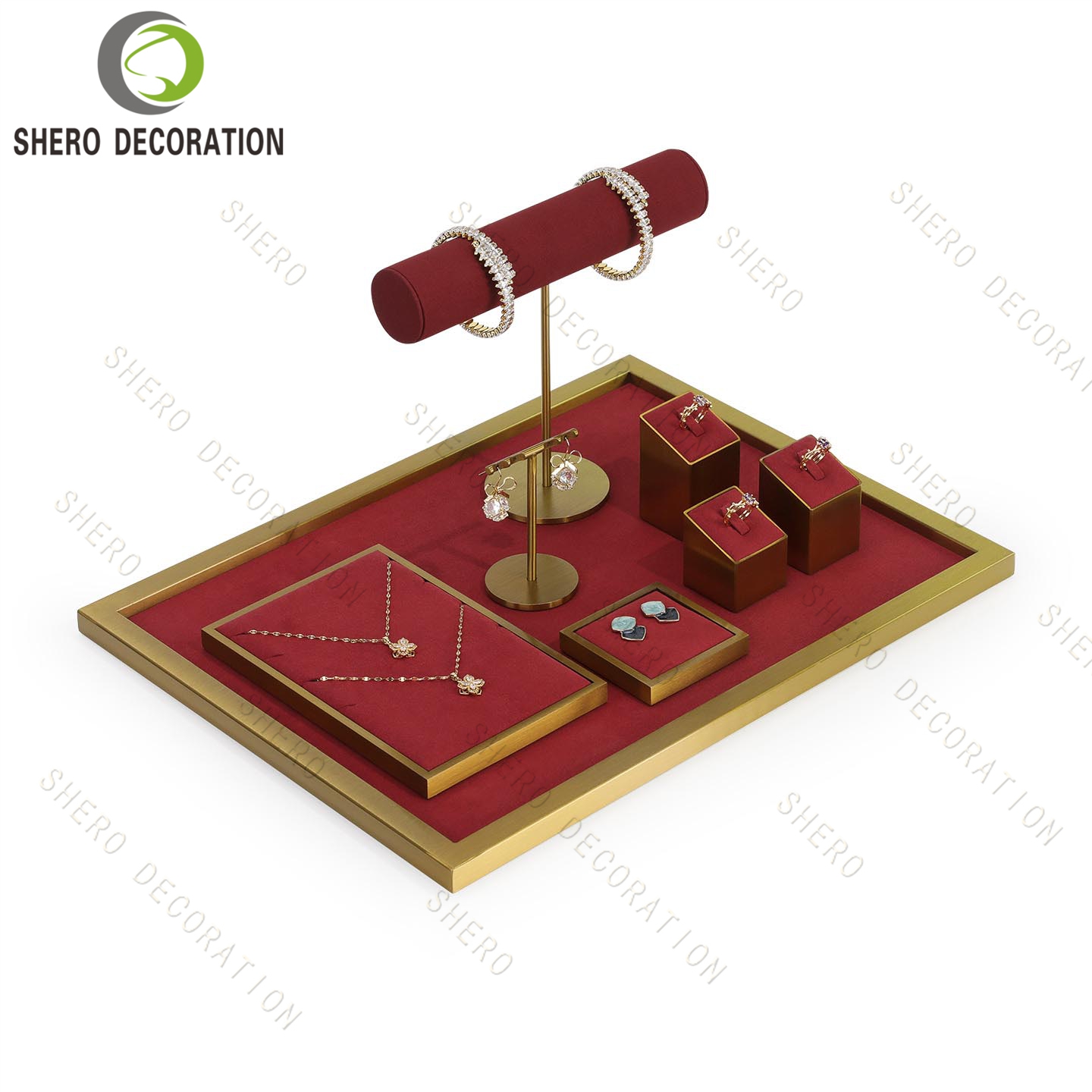Jewellery Display Stand Holder Custom DIY Bracelet Necklace Ring Earring Holder Packaging Jewelry Display Stand Set