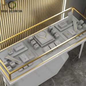 Jewelry Store Showcase Customized Luxury Unique High End Velvet Display Props New Arrival Ring Necklace Display Set