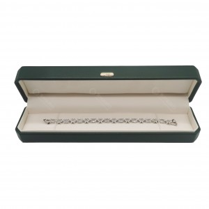 High End Green PU Leather Jewelry Box Custom Logo Jewellery Box Packing