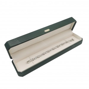 Wholesale Green Color PU Leather Gift Box Flip Top Magnetic Closure Jewelry Storage Box