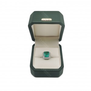 High End Green PU Leather Jewelry Box Custom Logo Jewellery Box Packing