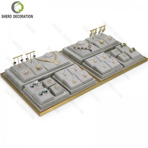 Luxury Microfiber Jewelry Display Stand Set Jewelry Bust Necklace Ring Earring Showcase Display Props