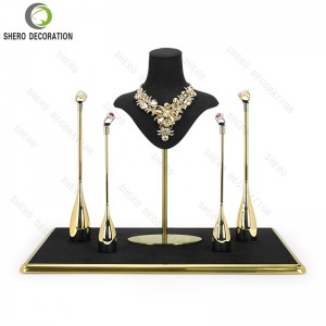Custom Luxury Classic Jewelry Display Stand Set for Earrings Ring Necklace Display jewelry stand display