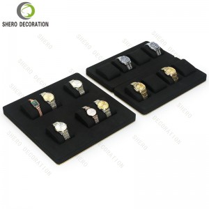 High End Jewelry Display Stand Cases Red Microfiber MDF Metal Jewelry Display Set Luxury Ring Holder Earring Stands
