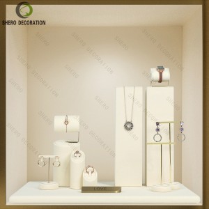 Beige Jewelry Display Props, Display Stands for Necklaces, Rings, Earrings, Bracelets and Bangles, Counter Display for Jewelry