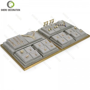 Hot Microfiber Jewelry Earring Display Stand Beige Color Jewelry Display Set for Counter Display