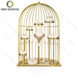 Custom Luxury Jewelry Display Set Ring Necklace Earrings Display Display Stand Props jewelry display showcase set