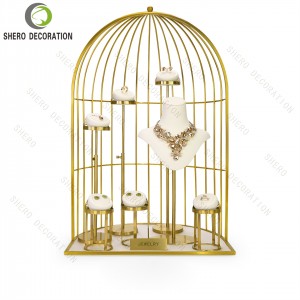 Custom Luxury Jewelry Display Set Ring Necklace Earrings Display Display Stand Props jewelry display showcase set