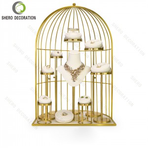 Hight End Jewelry Display Set PU Velvet Microfiber Cabinet Window Counter Jewelry Display Stands Props