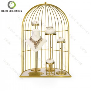 Hight End Jewelry Display Set PU Velvet Microfiber Cabinet Window Counter Jewelry Display Stands Props