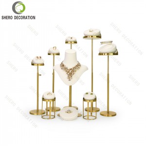 Custom Luxury Jewelry Display Set Ring Necklace Earrings Display Display Stand Props jewelry display showcase set