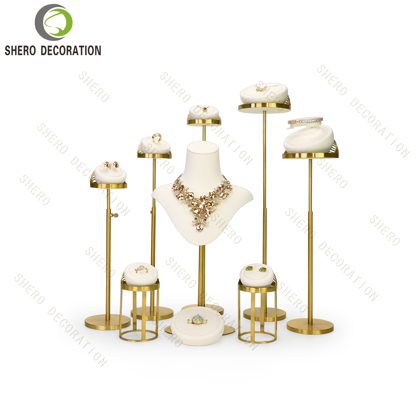 Luxury Earring Ring Holder Necklace Bracelet Display Bust Stand Mannequin Jewelry Display Set
