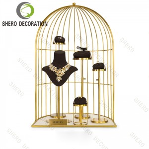 High End Microfibier Handmade Velvet Jewellery Display Props Custom Jewelry Display Stand Set for Store