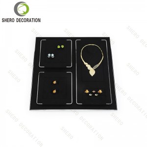 Luxury Metal  Velvet Necklace Bust Ring Earring Bracelet Holder Boutique Jewelry Counter Display Stand