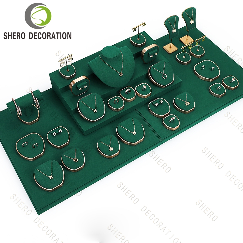 Customized Luxury Durable Jewlery Display Set Microfiber Jewlery Display Stands Jewelry Display Set Props for Store