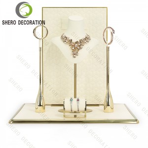 High End Tabletop Jewelry Display Holder jewelry Display Stand for Store Retail Jewelry Display Set for Necklaces Rings Earrings