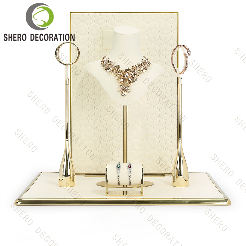 High End Tabletop Jewelry Display Holder jewelry Display Stand for Store Retail Jewelry Display Set for Necklaces Rings Earrings