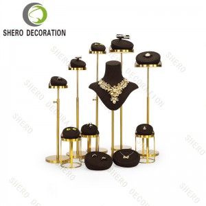 Premium Microfiber Jewelry Display Props Rack Jewelry Display Holder Set Stand Necklace Ring Earring Display Rack fine jewelry display set