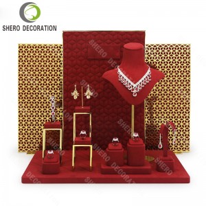 Luxury Jewelry Display Tray Set Multi purpose Stand Kit for Fine Jewelry Retail Shop Counter
