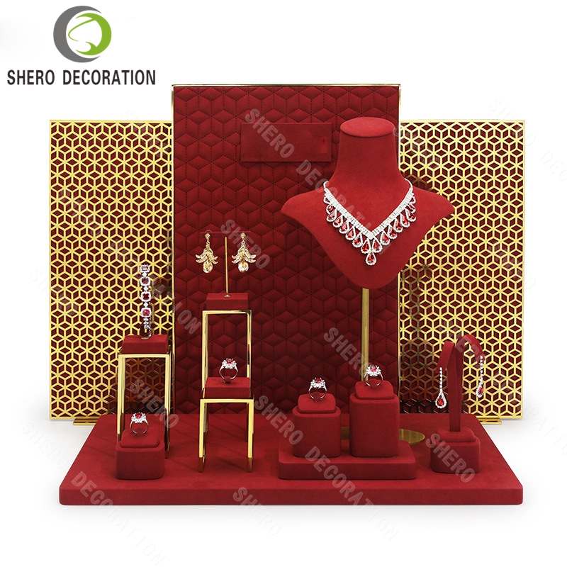 Luxury Jewelry Display Tray Set Multi purpose Stand Kit for Fine Jewelry Retail Shop Counter