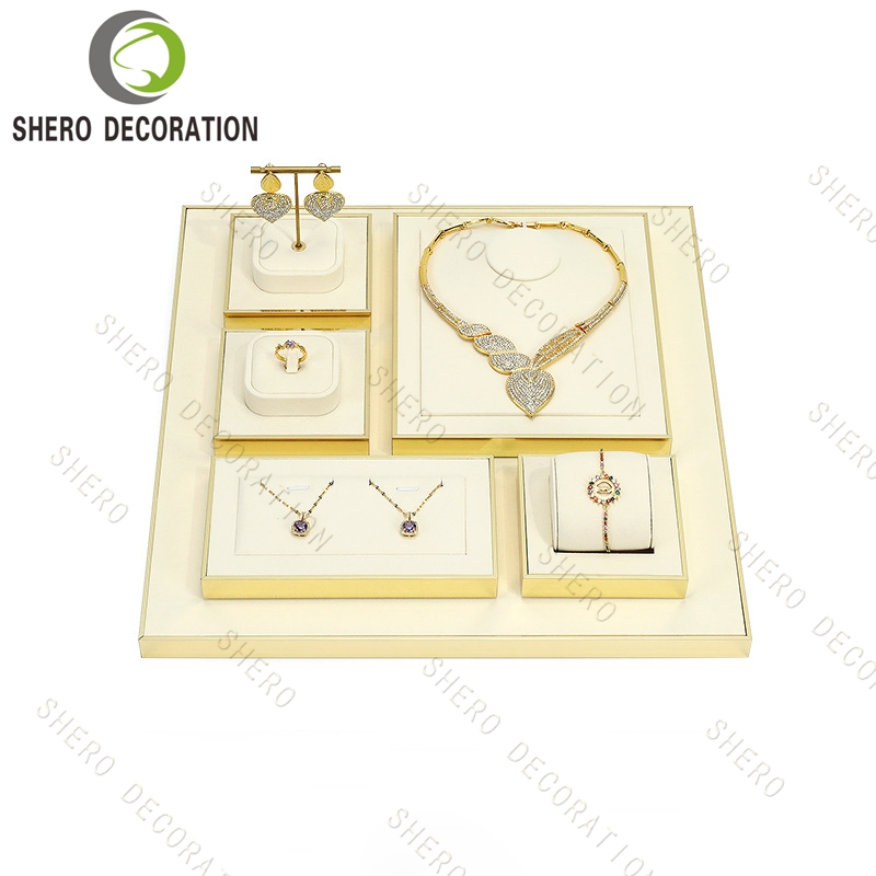 High End Jewelry Display Box Custom Logo PU Leather Microfiber Earring Necklace Ring Luxury Jewelry Set Box Have Cover Featured Image