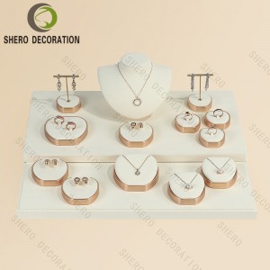 Customizable Luxury Microfiber Display Stand Presentoire Pour Bijoux Jewelry Display Jewelry Store With Jewellery Display Set