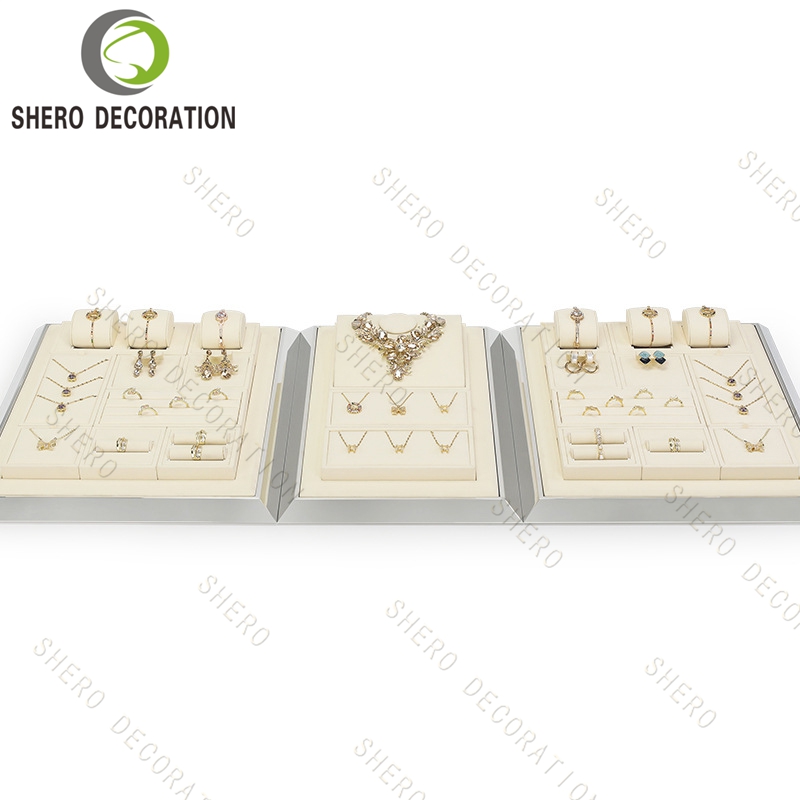 Custom Velvet Jewelry Display Props Set Necklace Bust Ring Tray Earring Holder Bracelet Stand Organizer for Jewelry Store Featured Image