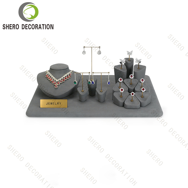 Modern Microfiber Jewellery Display Stand Multi-purpose Earrings Pendant Ring Holder for Showcase