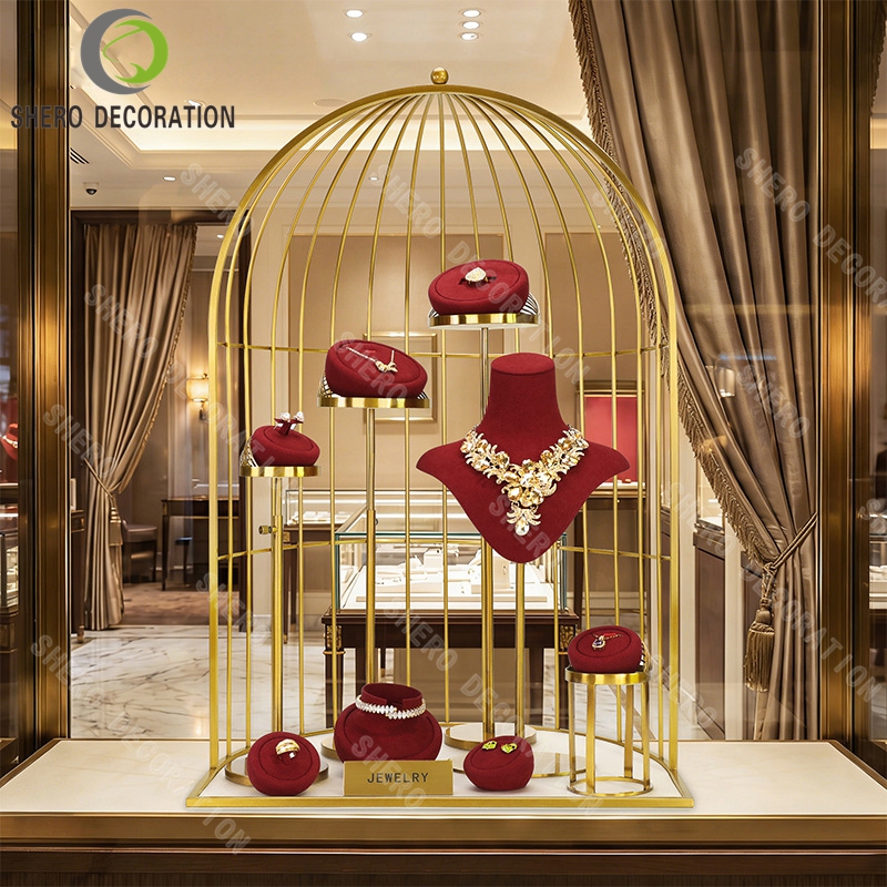 Premium Microfiber Jewelry Display Props Rack Jewelry Display Holder Set Stand Necklace Ring Earring Display Rack fine jewelry display set