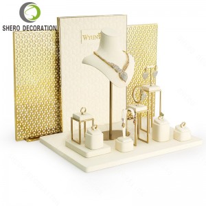 Custom Ring Jewelry Packaging Display Stand Tray Earring Necklace Bust Prop Luxury Jewelry Display Stand Set