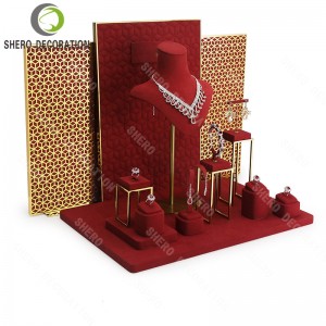 Microfiber Jewelry Display Set Custom Printed Logo Jewellery Display Props for Showcase Cabinet