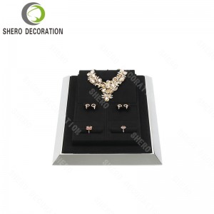 New Luxury Microfibe Jewelry Display Set for Necklace Ring Earrings Bust with Custom Logo Earrings Display Stand Jewelry