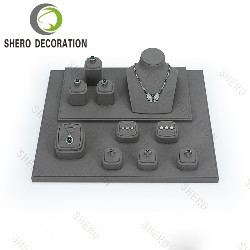 [Copy] Light Luxury Microfibier Handmade Velvet Jewellery Display Props Custom Jewelry Display Stand Set for Store