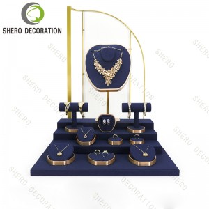 Custom Velvet Jewelry Display Props Set Necklace Bust Ring Tray Earring Holder Bracelet Stand Organizer for Jewelry Store