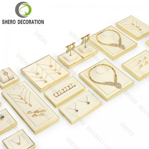 Custom Design Luxury Earings Ring Necklace Props Tray Jewelry Display Top Quality Jewelry Display Set Stand for Jewellery Shop