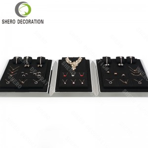 New Luxury Microfibe Jewelry Display Set for Necklace Ring Earrings Bust with Custom Logo Earrings Display Stand Jewelry