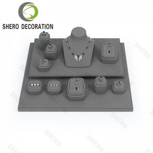 [Copy] Light Luxury Microfibier Handmade Velvet Jewellery Display Props Custom Jewelry Display Stand Set for Store