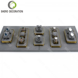 Custom High Quality Velvet Luxury Jewelry Display Stand Design Jewelry Display Set Ring Holder for Store