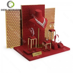 Microfiber Jewelry Display Set Custom Printed Logo Jewellery Display Props for Showcase Cabinet