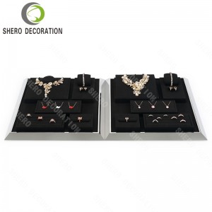 New Luxury Microfibe Jewelry Display Set for Necklace Ring Earrings Bust with Custom Logo Earrings Display Stand Jewelry