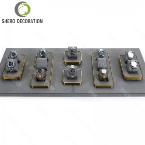 Custom High Quality Velvet Luxury Jewelry Display Stand Design Jewelry Display Set Ring Holder for Store