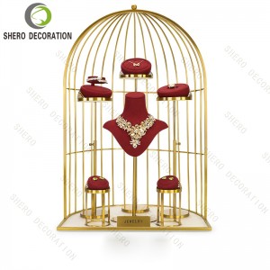 Luxury Necklace Jewelry Display Stand with Custom Velvet and Metal fine jewelry display set Customizable Color Logo
