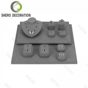 [Copy] Light Luxury Microfibier Handmade Velvet Jewellery Display Props Custom Jewelry Display Stand Set for Store