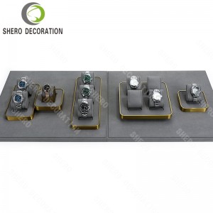 Custom High Quality Velvet Luxury Jewelry Display Stand Design Jewelry Display Set Ring Holder for Store
