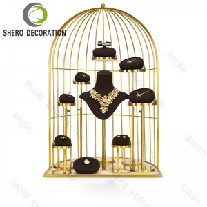High End Microfibier Handmade Velvet Jewellery Display Props Custom Jewelry Display Stand Set for Store